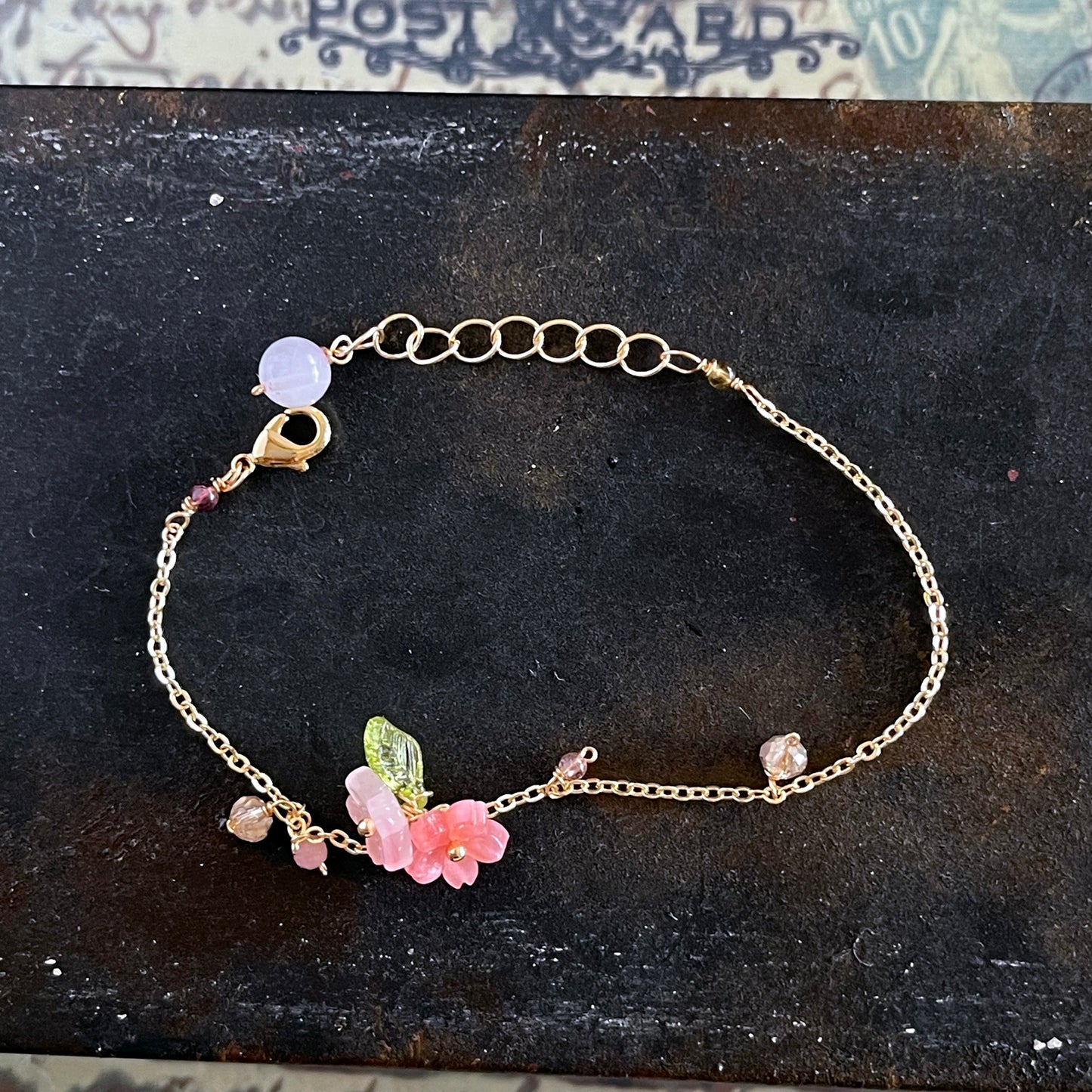 Spring Awakening Blossom:Sakura and Verdant Leaf Bracelet