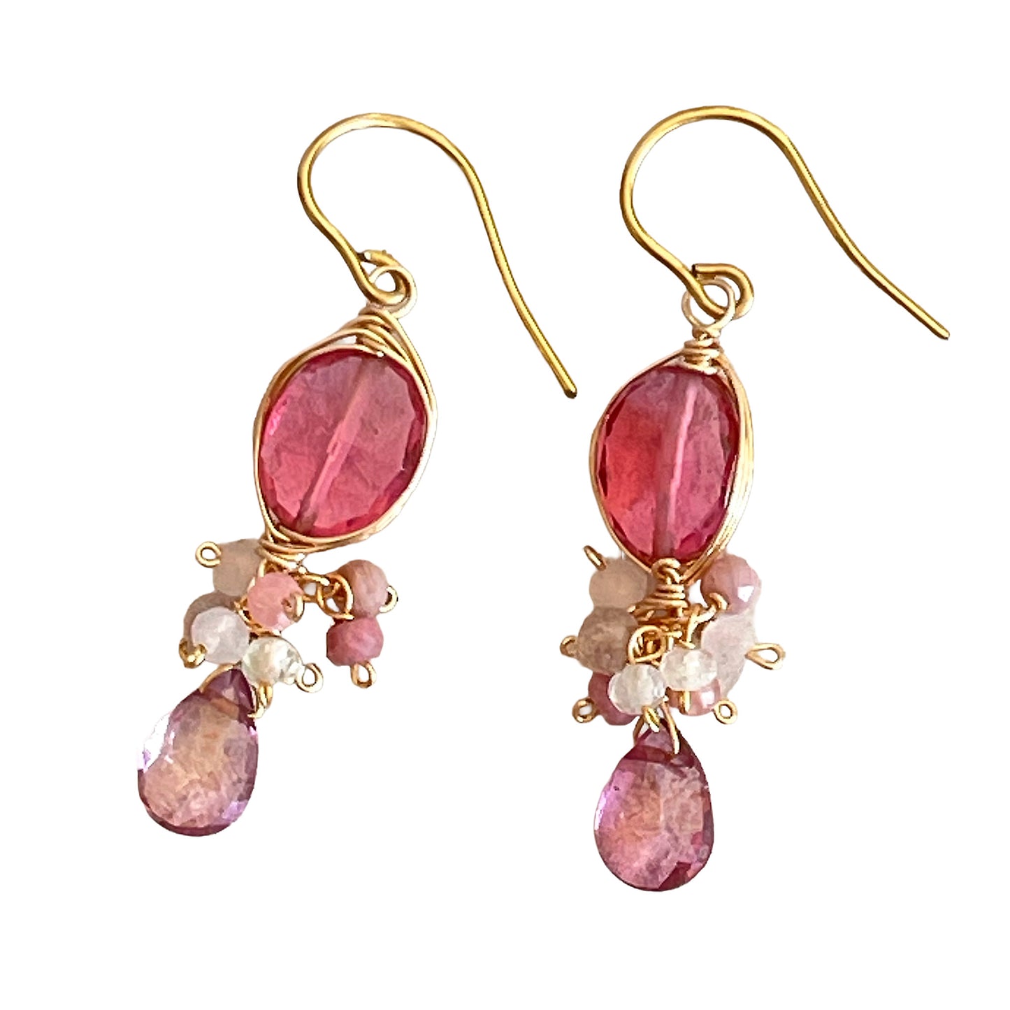 Fuchsia Bliss & Sunset Gradient Chandelier Earrings