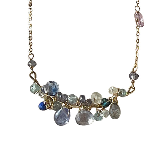 Ocean Whisper: Tanzanite, Kyanite & Iolite Gemstone Necklace