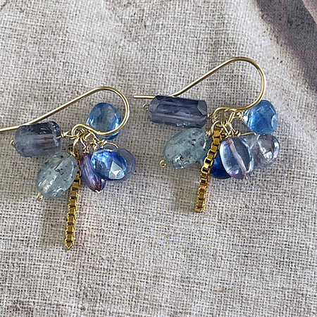 Blue Crystal Drop Earrings Vintage style Earring with S925 Silver Pins –  Huge Tomato