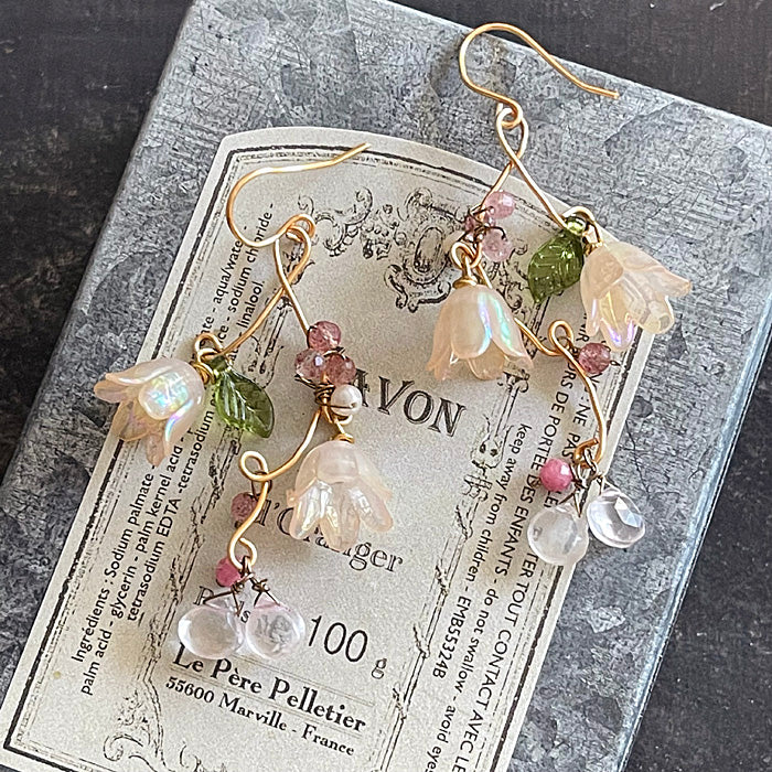 Lily of the Valley Earrings - Pale Pink