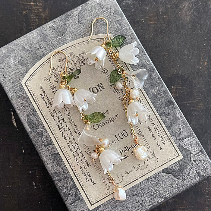 Lily of the Valley Earrings -White