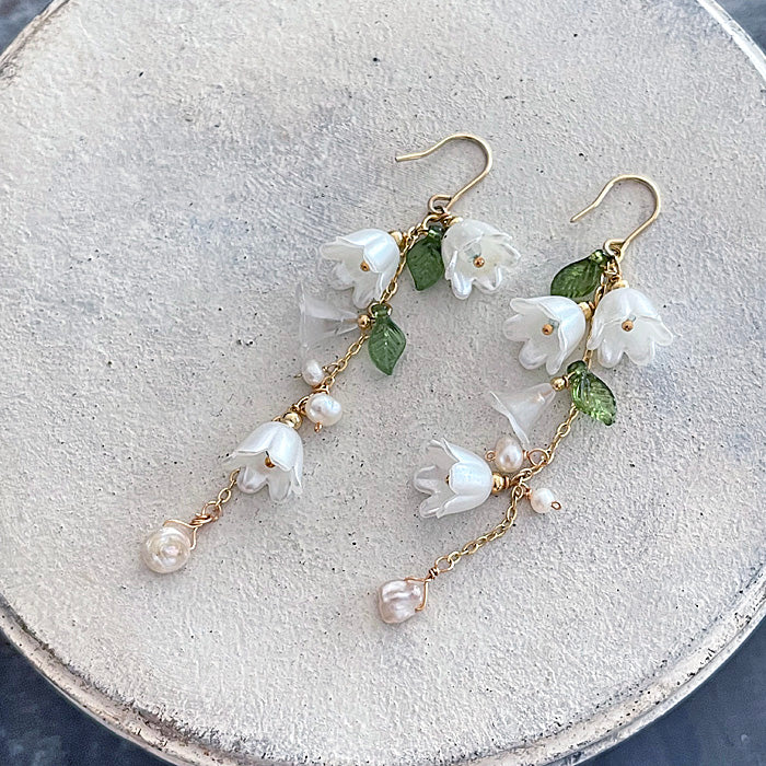 Lily of the Valley Earrings -White