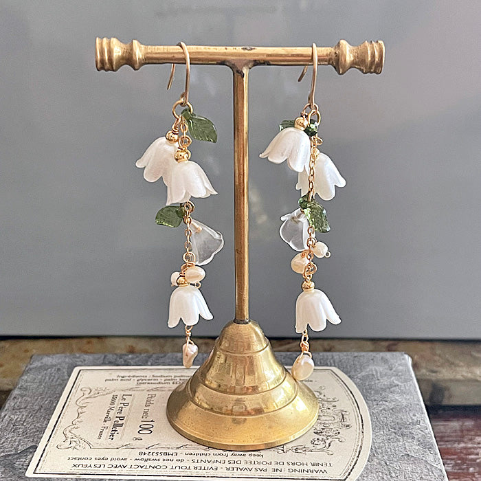 Lily of the Valley Earrings -White