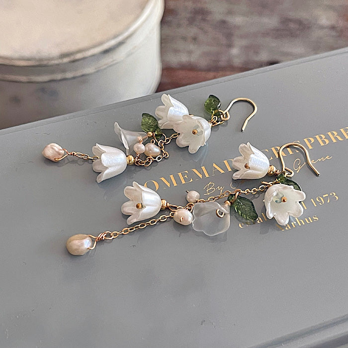 Lily of the Valley Earrings -White