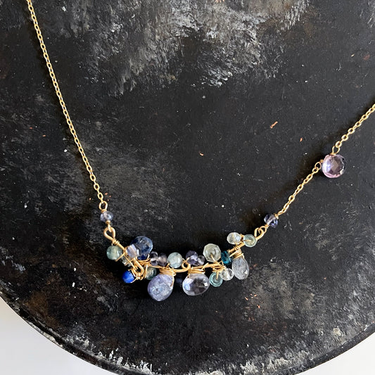 Ocean Whisper: Tanzanite, Kyanite & Iolite Gemstone Necklace