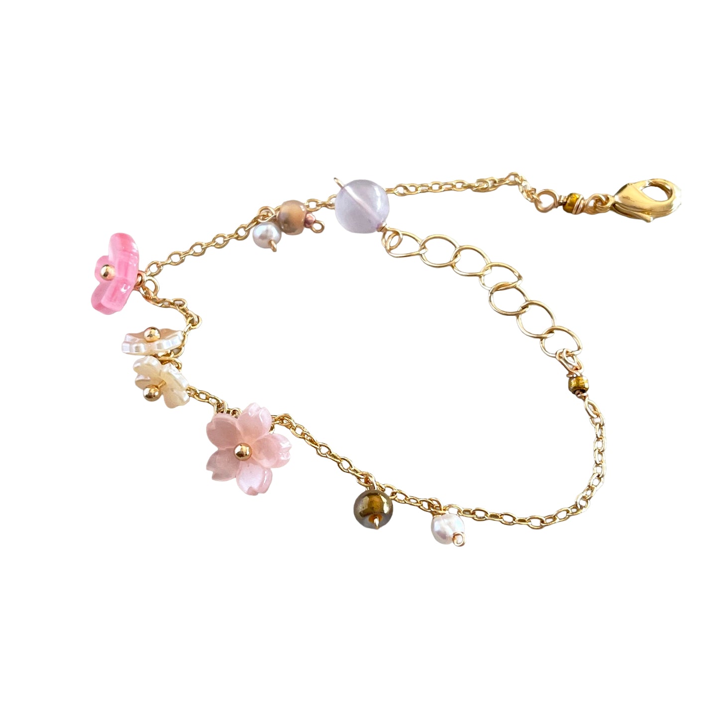 Cherished Sakura Blossom: Multi-tonal Cherry Blossom Bracelet