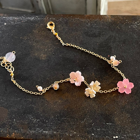 Cherished Sakura Blossom: Multi-tonal Cherry Blossom Bracelet