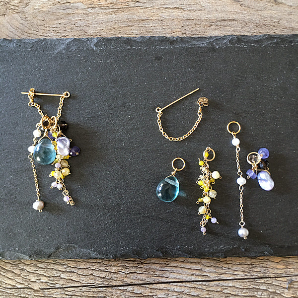 Pendant earrings - Metal & strass, silver, black & crystal — Fashion |  CHANEL
