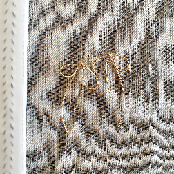 Gold filled Wire Ribbon Earrings -  14KGF