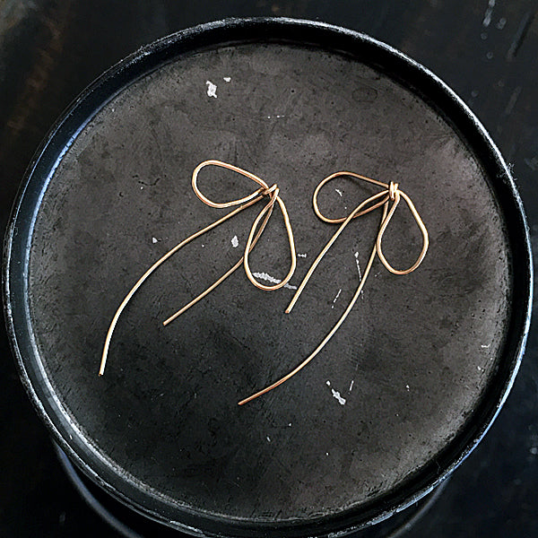 Gold filled Wire Ribbon Earrings -  14KGF